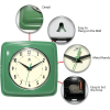 Infinity Instruments 9.25 " Green Retro Square Plastic Analog Wall Clock