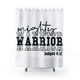 Home Decor, Fabric Shower Curtain - Waterproof, Mighty Warrior - Christian Inspiration