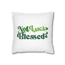 Decorative Throw Pillow Cover - Set Of 2, Not Luck Blessed, Word Art Inspiration