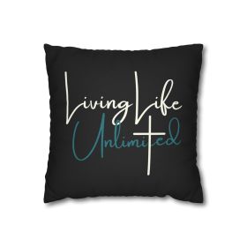 Decorative Throw Pillow Cover - Set Of 2, Living Life Unlimited - Inspirational Motivation - White And Green