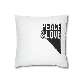 Decorative Throw Pillow Cover - Set Of 2, Peace And Love Duo - Inspiration Affirmation