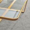 Minimalism rectangle coffee table,Golden metal frame with tempered glass tabletop