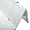 Sycamore wood 8 Panel Screen Folding Louvered Room Divider - Old white