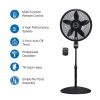 18" 3-Speed Oscillating Cyclone Pedestal Fan with Remote and Timer, 1843, Black