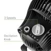 Blizzard 9" Oscillating Table Fan, 3 Speeds, Wall Mount, Adjustable Head, Charcoal