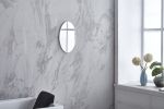 Frameless Beveled Wall Mounted Bathroom Mirror, HD Makeup Mirror, 25" Round Mirror