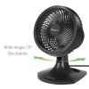 Blizzard 9" Oscillating Table Fan, 3 Speeds, Wall Mount, Adjustable Head, Charcoal