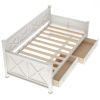 Twin Size Wooden Modern and Rustic Casual Style Daybed, Cream White