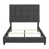 Bridgevine Home Queen Size Grey Squares Upholstered Platform Bed