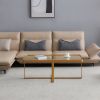 Minimalism rectangle coffee table,Golden metal frame with tempered glass tabletop