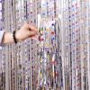 2pcs Streamer Curtain Rain Silk Background Wall Christmas  Party Decoration