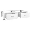 Washing and Drying Machine Pedestal with Pull-out Shelves White