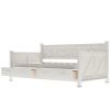 Twin Size Wooden Modern and Rustic Casual Style Daybed, Cream White