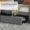 Twin Size Daybed with Storage Drawers, Upholstered Daybed with Charging Station and LED Lights, Gray (Expect arrive date: Jan 18th, 2024)