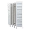 Sycamore wood 8 Panel Screen Folding Louvered Room Divider - Old white
