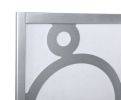 Arvada 4-Panel Wood Room Divider with Circle Pattern, Silver