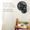 Blizzard 9" Oscillating Table Fan, 3 Speeds, Wall Mount, Adjustable Head, Charcoal