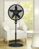 18" 3-Speed Oscillating Cyclone Pedestal Fan with Remote and Timer, 1843, Black