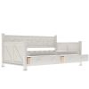 Twin Size Wooden Modern and Rustic Casual Style Daybed, Cream White