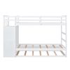 Twin Over Twin Bunk Bed with Trundle and Staircase,White(OLD SKU:LT000068AAK)