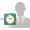 Infinity Instruments 9.25 " Green Retro Square Plastic Analog Wall Clock