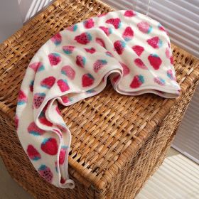 Coral Fleece Strawberry Towels Suit (Option: Color-Hair Drying Cap)