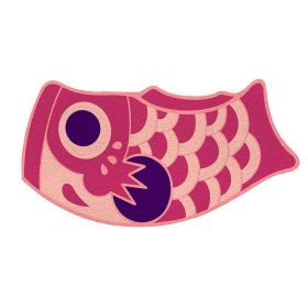 Carp Streamer Floor Mat Stain-resistant Washable Floor Mat Pvc Cutting Pvc Loop Floor Mat (Option: Pink Carp-37 × 70cm)