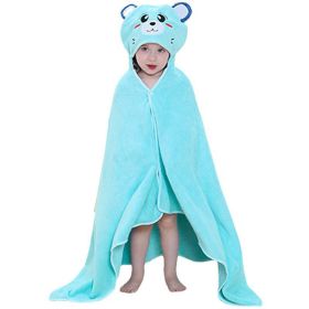 Baby Home Cloak Animal Shape Bath Towel (Option: Blue Bear-70x120cm)