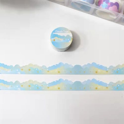 Journal Book Decorative Landscaping Stickers And Paper Adhesive Tape Japanese Decorative XINGX Cloud Scene Gradient Color Tape