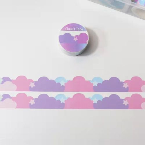 Journal Book Decorative Landscaping Stickers And Paper Adhesive Tape Japanese Decorative XINGX Cloud Scene Gradient Color Tape