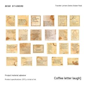 Self Adhesive Stickers For Travelers' Letters Series Vintage Hand Tent DIY Decorative Stickers (Option: Coffee letterhead-44mm)