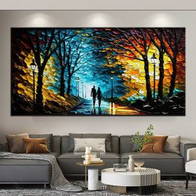 Hand Oil Pianting Abstract Romantic City Landscape Oil Painting On Canvas Large Wall Art Hand Painted Colorful Tree Painting Modern Wall Decor (size: 100X150cm)