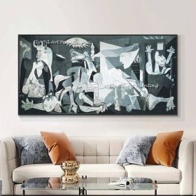 Handmade Guernica By Pablo Picasso Colourful Paintings Reproduction Art New Version Famous Canvas Wall Art Pablo Picasso Frameless Only Canvas (size: 100X150cm)
