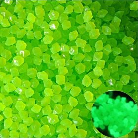 500pcs/bag Luminous Stones Glow In The Dark Pebbles, Home Garden Decoration Outdoor Yard Lawn Path Decor, Aquarium Glow Rocks (Color: Green, Quantity: )