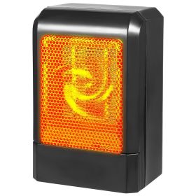 500W Portable Electric Heater PTC Ceramic Heating Fan 3S Heating Space For Home Office Use (Color: Black)