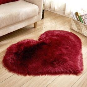 6cm Plush Carpet Fuzzy Wool Floor Mat Multicolor Heart Soft Fluffy Cozy Living Room Bedroom Aldult Child Boy Girl Fashion Lovely (Color: Wine Red, size: )