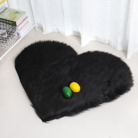 6cm Plush Carpet Fuzzy Wool Floor Mat Multicolor Heart Soft Fluffy Cozy Living Room Bedroom Aldult Child Boy Girl Fashion Lovely (Color: Black, size: )