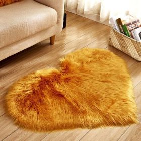 6cm Plush Carpet Fuzzy Wool Floor Mat Multicolor Heart Soft Fluffy Cozy Living Room Bedroom Aldult Child Boy Girl Fashion Lovely (Color: Brown yellow, size: )