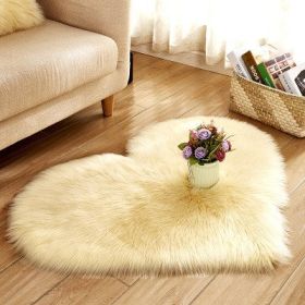 6cm Plush Carpet Fuzzy Wool Floor Mat Multicolor Heart Soft Fluffy Cozy Living Room Bedroom Aldult Child Boy Girl Fashion Lovely (Color: Light yellow, size: )