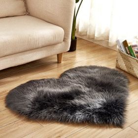 6cm Plush Carpet Fuzzy Wool Floor Mat Multicolor Heart Soft Fluffy Cozy Living Room Bedroom Aldult Child Boy Girl Fashion Lovely (Color: Dark grey, size: )