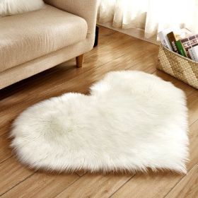 6cm Plush Carpet Fuzzy Wool Floor Mat Multicolor Heart Soft Fluffy Cozy Living Room Bedroom Aldult Child Boy Girl Fashion Lovely (Color: White, size: )