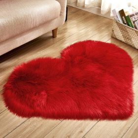 6cm Plush Carpet Fuzzy Wool Floor Mat Multicolor Heart Soft Fluffy Cozy Living Room Bedroom Aldult Child Boy Girl Fashion Lovely (Color: Red, size: )