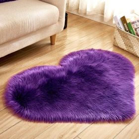 6cm Plush Carpet Fuzzy Wool Floor Mat Multicolor Heart Soft Fluffy Cozy Living Room Bedroom Aldult Child Boy Girl Fashion Lovely (Color: Purple, size: )