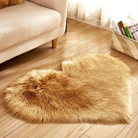6cm Plush Carpet Fuzzy Wool Floor Mat Multicolor Heart Soft Fluffy Cozy Living Room Bedroom Aldult Child Boy Girl Fashion Lovely (Color: Khaki, size: )