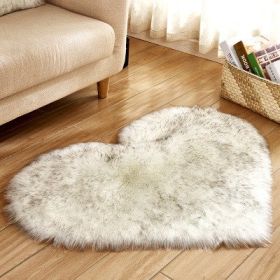 6cm Plush Carpet Fuzzy Wool Floor Mat Multicolor Heart Soft Fluffy Cozy Living Room Bedroom Aldult Child Boy Girl Fashion Lovely (Color: White grey, size: )