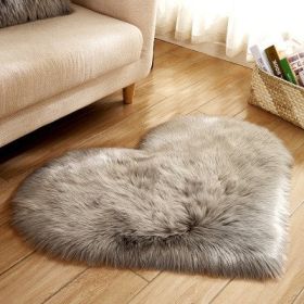 6cm Plush Carpet Fuzzy Wool Floor Mat Multicolor Heart Soft Fluffy Cozy Living Room Bedroom Aldult Child Boy Girl Fashion Lovely (Color: Light grey, size: )