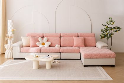 Elastic sofa cover, seat cushion cover, sofa hat, sofa cover, all inclusive, all season universal cover, sofa cushion cover (Color: Pink, size: )