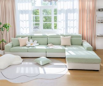 Elastic sofa cover, cushion cover, sofa hat, solid color sofa cover, all inclusive, all season universal cover, sofa cushion cover (Color: Green, size: )