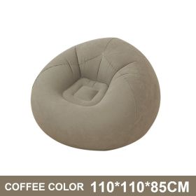 Flocking Flocking Sofa Chair Large Lazy Inflatable Sofas Chair Bean Bag Sofa For Outdoor Lounger Seat Living Room Camping Travel (Color: coffee, Ships From: )
