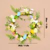 Glowing Easter Wreath Decor DIY Rattan Wreath Colorful Rabbit Bunny Eggs Happy Easter Party Decoration For Home Party Supplies